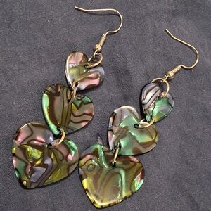 Heart-Shaped Abalone Shell Earrings
